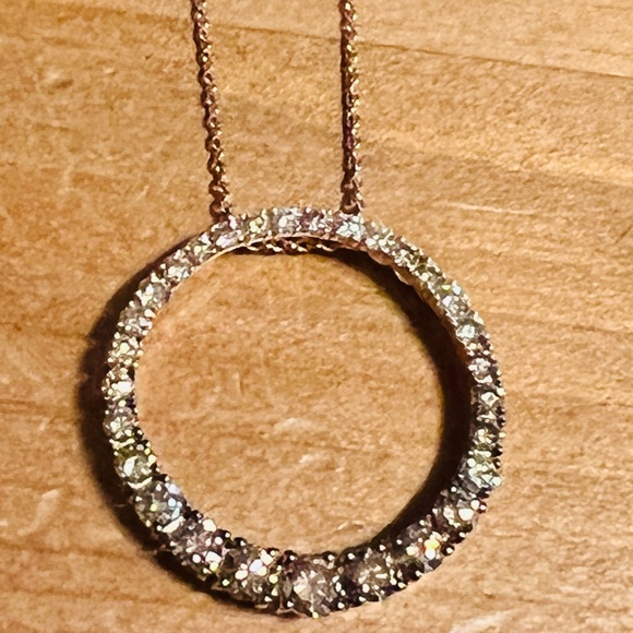 Le Vian 14k Chocolate Diamond Circle 18” Adjustable Pendant Necklace, 1-1/2 ct - Picture 2 of 4